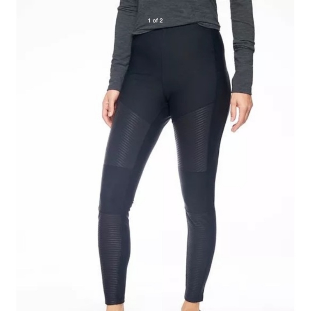Athleta Madison Moto Tight 14T Black